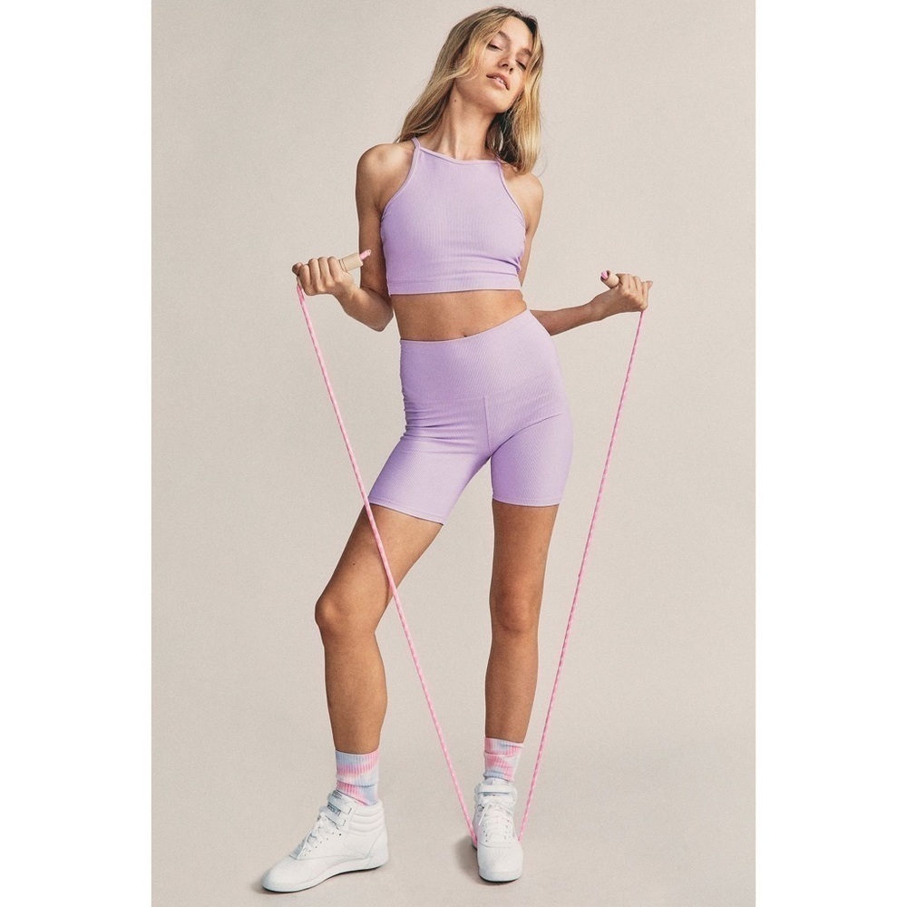NEW LoveShackFancy x Beach Riot Ribbed High Waisted Bike Shorts Medium